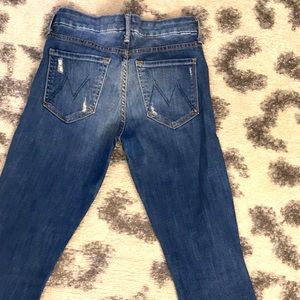 Mother jeans, straight leg cropped